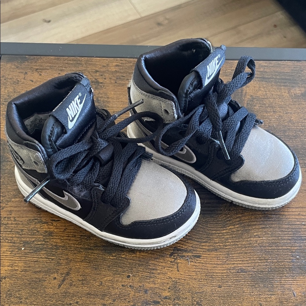 Nike Kids Black and Grey High-Top Sneakers